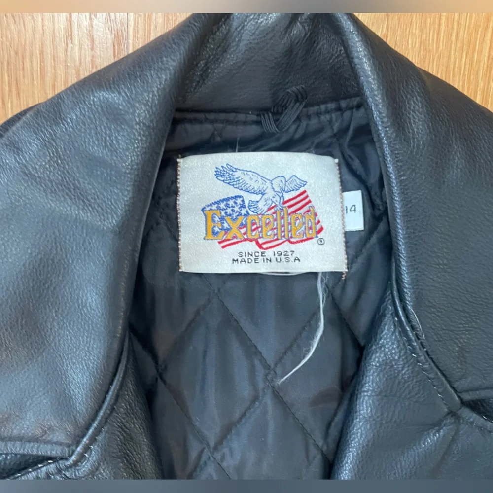 Vintage biker fringe black leather moto jacket - Picture 3 of 16
